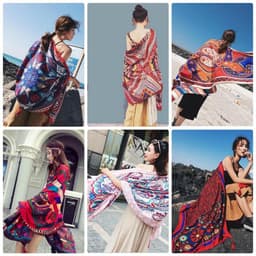 [XẢ KHO HÀNG LOẠI 1] Khăn Choàng Đi Biển Boho Họa Tiết Thổ Cẩm Đa Năng Choàng Bikini Chụp Hình Sống Ảo Du Lịch Biển 1