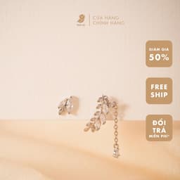 Bông Tai Nữ Đá Zircon Cz 5A Hình Chiếc Lá Nàh Cú Cây Xỏ Bạc 925 Phong Cách Đơn Giản 17316 2