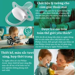 Ty ngậm, Ti Giả Avent Ultra Air Cho Bé Từ 0-6M Và 6-18M thông khí Philips Avent Animals dòng Lime 3