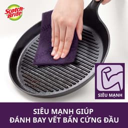 Cước Rửa Chén Siêu Mạnh Scotch Brite - Cọ rửa mọi vết bẩn cứng đầu, an toàn cho vỉ nướng, nồi inox, gang 3