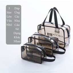 Túi mỹ phẩm sét 3 trong suốt đựng đồ du lịch thời trang GIA DỤNG VĨNH NGÂN 9