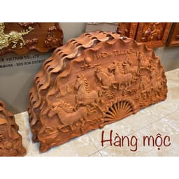 Tranh quạt treo tường Hàng mộc nguyên khối kích thước 50*100cm 3