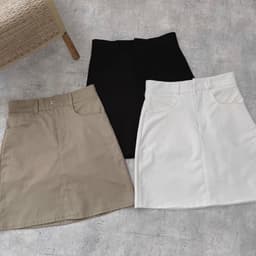 Chân Váy kaki nữ bassic form A lưng cao có quần trong m506 4