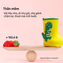 Giày Bốt Đi Mưa Cheerful Mario Bằng Eva Chống Trượt Chống Thấm Nước In Hoạt Hình Khủng Long Dễ Thương Cho Bé 4