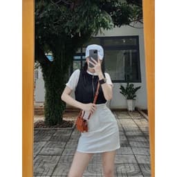 Chân Váy kaki nữ bassic form A lưng cao có quần trong m506 5
