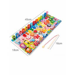 Bộ Bảng Gỗ Câu Cá Học Chữ, Học Số, Ghép Hình Học Động Vật, Trái Cây Đồ Chơi Phát Triển Trí Tuệ Cho Bé 9
