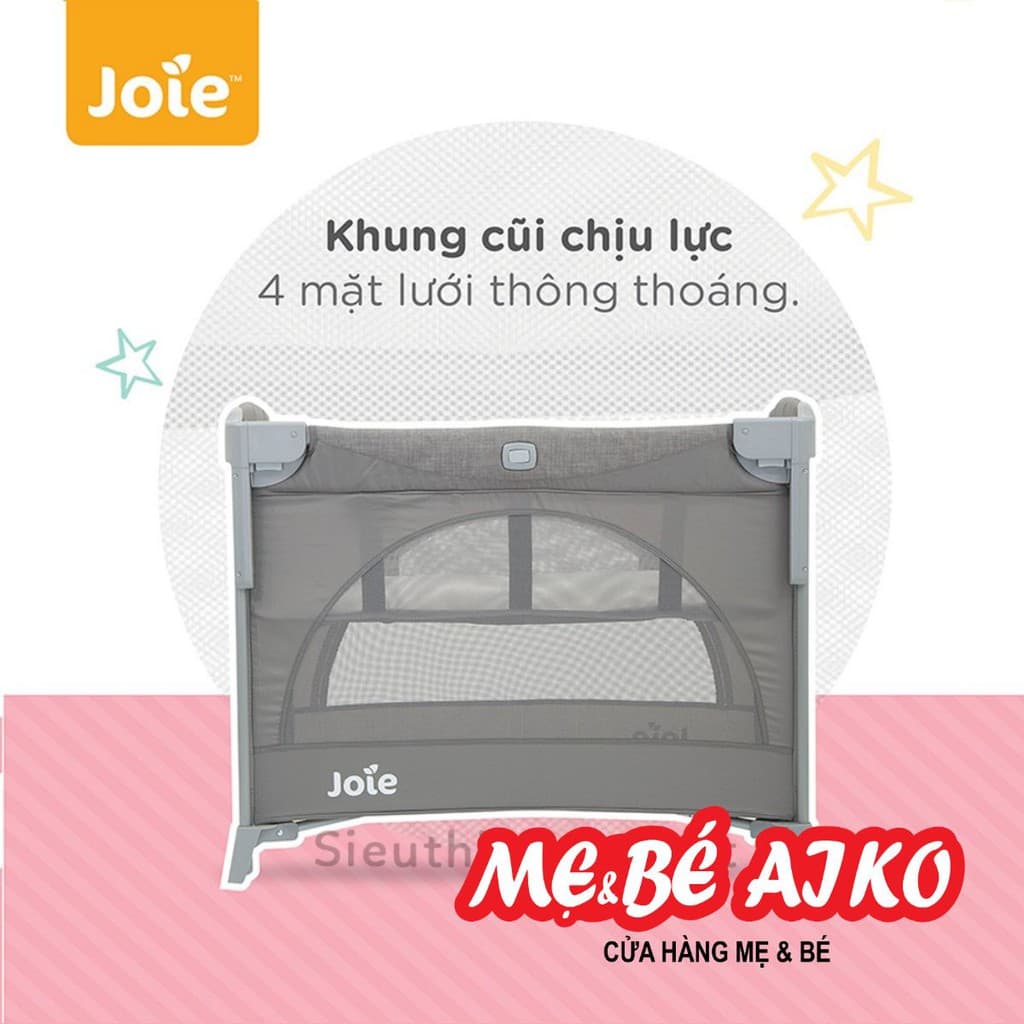 Giường cũi trẻ em Joie Kubbie Sleep Foggy Gray