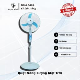 Quạt năng lượng mặt trời, quạt tích điện năng lượng mặt trời Chính Hãng Mayor Wolf 18w 1