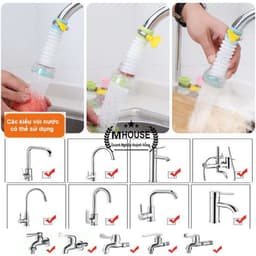 Đầu lọc vòi nước tăng áp từ vòi xoay 360 độ 4