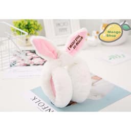 Bịt tai nữ lót lông GẤP GỌN cute kèm nơ tai thỏ ( Trùm chụp tai lót lông mùa đông có thể cụp gọn ) 6