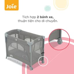 Giường cũi trẻ em Joie Kubbie Sleep Foggy Gray 5