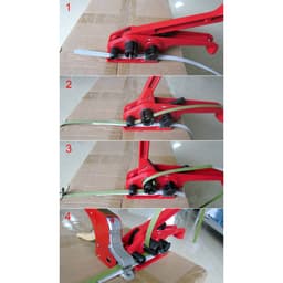 Dụng cụ siết dây đai nhựa PET PP Kìm bấm + Kìm siết dây đai + Bọ sắt Đóng dây đai Có Độ Rộng Từ 16-19 MM 2