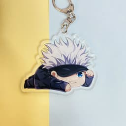 (mua 1 tặng 1) ( Mica trong acrylic ) Móc khóa anime CHÚ THUẬT HỒI CHIẾN ver NẰM - JUJUTSU KAISEN chibi anime 3