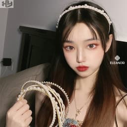 Băng đô cài tóc nữ Eleanor Accessories đính đá ngọc trai nhân tạo phụ kiện tóc bờm tóc 4209 9