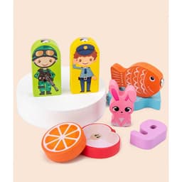 Bộ Bảng Gỗ Câu Cá Học Chữ, Học Số, Ghép Hình Học Động Vật, Trái Cây Đồ Chơi Phát Triển Trí Tuệ Cho Bé 8