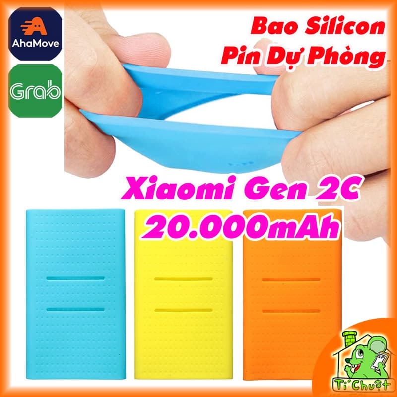 [150 x 70 x 24mm] Bao Silicon Bọc Bảo Vệ Cho Pin DP Xia0mi Gen 2C 20.000mAh 2018 QC3.0 Chính Hãng