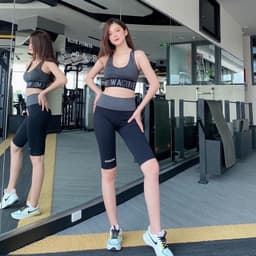 Bộ tập gym nữ quần ngố , đồ tập thể thao nữ cạp chun Active 4