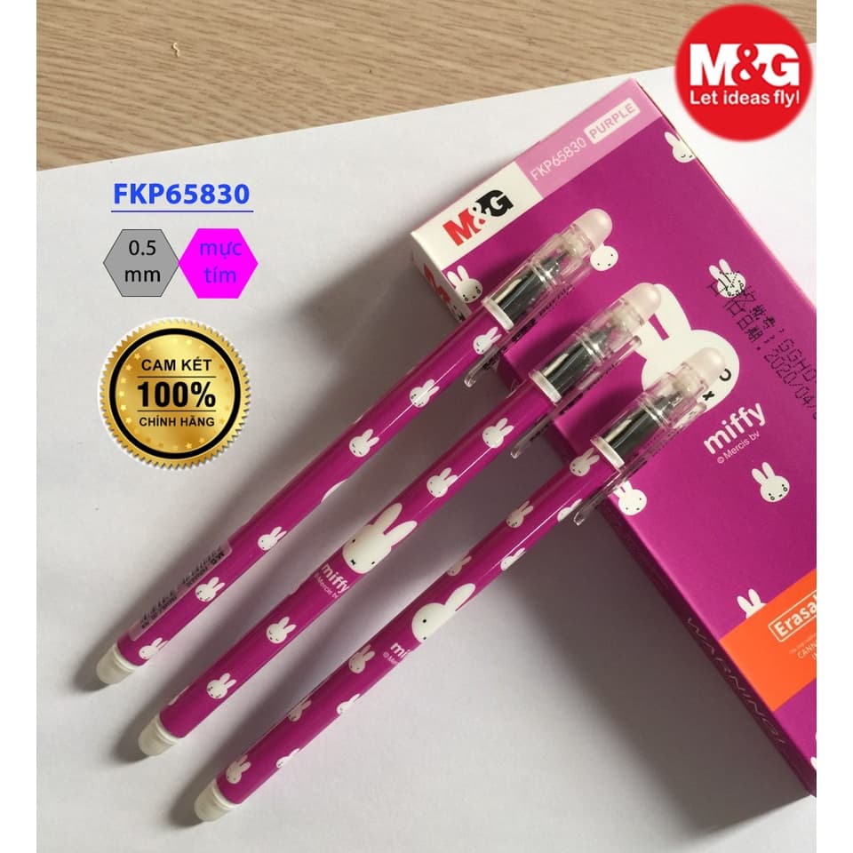 Combo 3/6/12 Bút Viết Tây Xóa Được Mực Tím Học Sinh Nét Mảnh FKP65830 Chính Hãng M&G - Có Ruột Thay