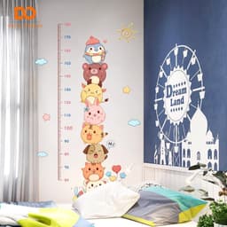 Decal dán tường thước đo chiều cao động vật dễ thương cho bé trang trí phòng ngủ dán tủ quần áo 8