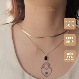 Dây Chuyền Nữ Đá Zircon Cz 5A Layer 2 Tầng Tim NHÀ CÚ Xanh Màu Bạc Quý Phái Phụ Kiện Phong Cách Hàn Quốc 6904 5
