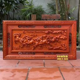 Tranh Mã Đáo Thành Công Gỗ Hương sơn pu cao cấp 5