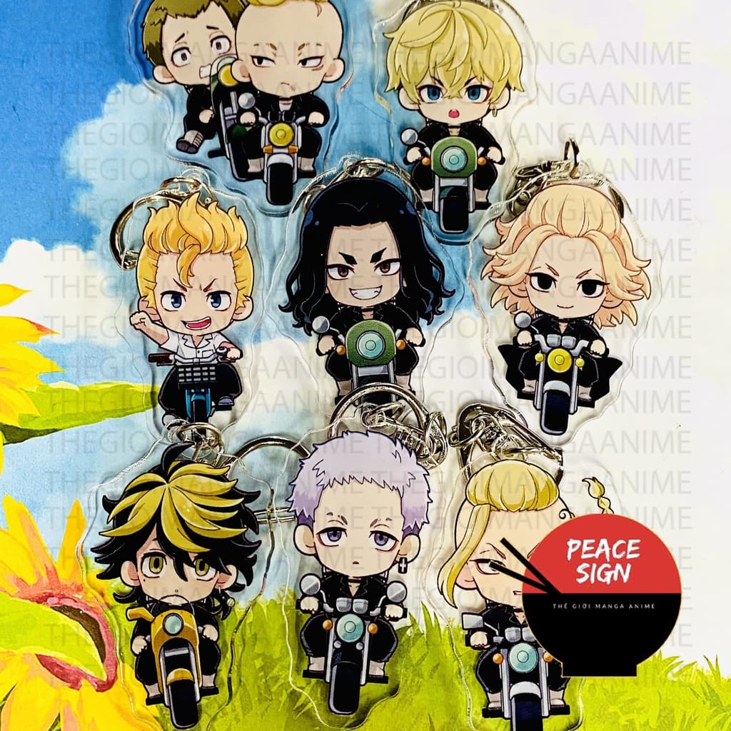 (mua 1 tặng 1) ( Mica trong acrylic ) Móc khóa TOKYO REVENGERS ver LÁI XE Kịch Trường Của Takemichi anime chibi