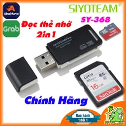 [Chính Hãng SIYOTEAM] USB Đầu Đọc Thẻ Nhớ 2in1 SY- 368 Card Reader MicroSD/TF/SD 1