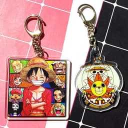 (mua 1 tặng 1) Móc khóa One piece Thuyền Sunny Mũ rơm skin mica trong acrylic chibi anime cute quà tặng dễ thương 1