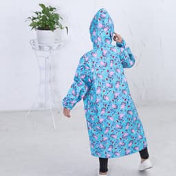 [Tặng túi đựng] Áo mưa bít hai bên không xẻ tà, chất liệu vải dù dày dặn không thấm nước cho bé 4 đến 12 tuổi 5