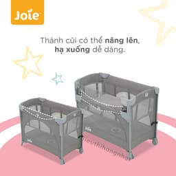 Giường cũi trẻ em Joie Kubbie Sleep Foggy Gray 3