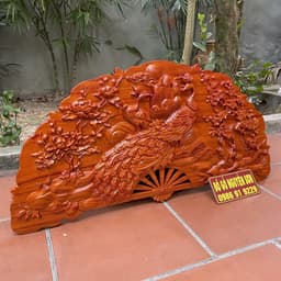 Tranh Quạt Phu Thê Gỗ Hương Kích Thước 50*100cm 4