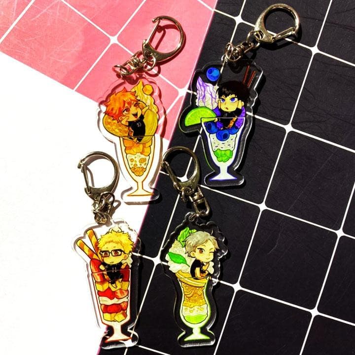 (mua 1 tặng 1) Móc khóa Haikyuu Vua bóng chuyền ver KEM skin mica trong acrylic chibi anime cute quà tặng dễ thương