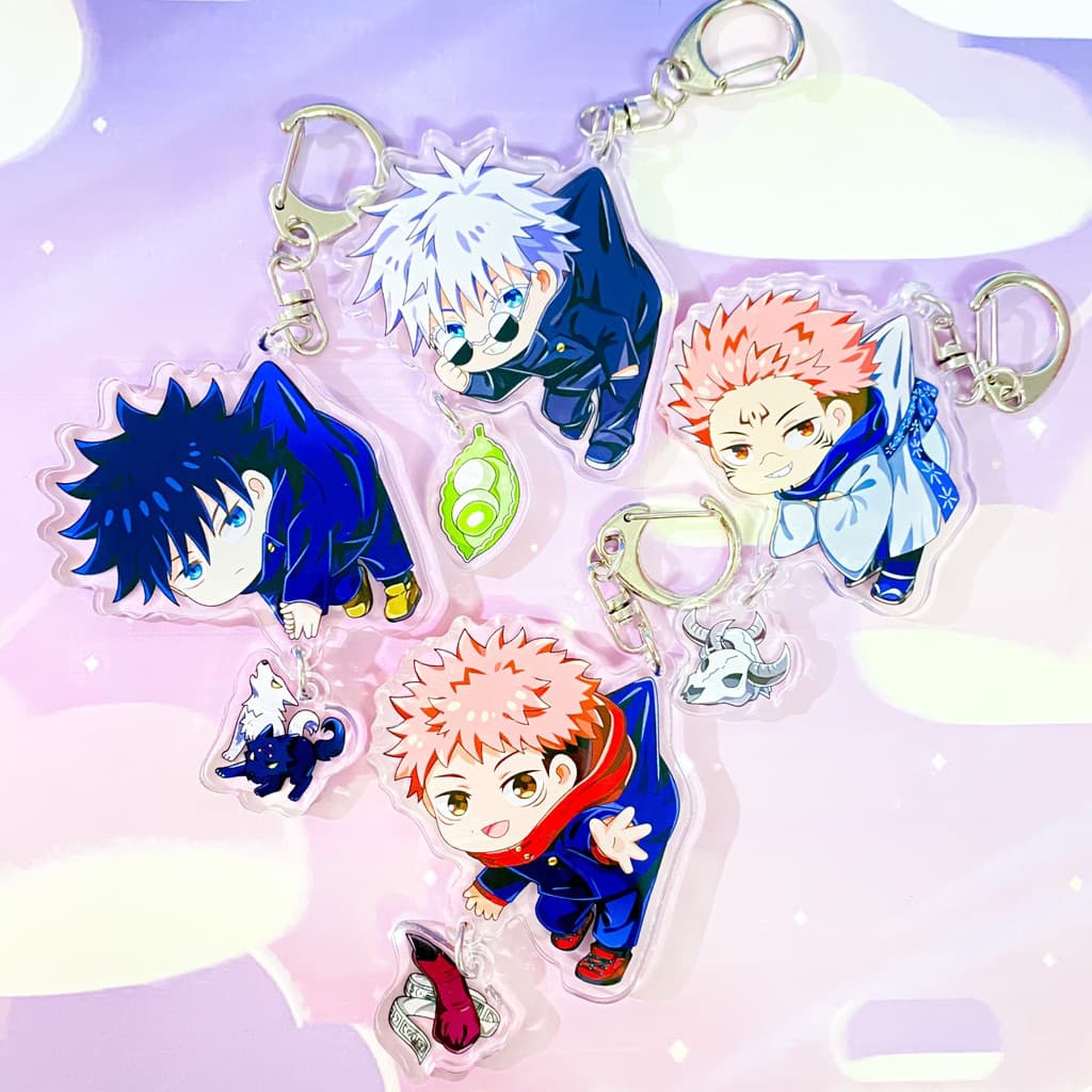 (mua 1 tặng 1) ( Mica ) Móc khóa JUJUTSU KAISEN CHÚ THUẬT HỒI CHIẾN ver TREO THẢ quà tặng dễ thương chibi anime