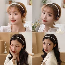 Băng đô cài tóc nữ Eleanor Accessories đính đá ngọc trai nhân tạo phụ kiện tóc bờm tóc 4209 2