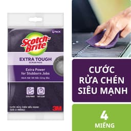 Cước Rửa Chén Siêu Mạnh Scotch Brite - Cọ rửa mọi vết bẩn cứng đầu, an toàn cho vỉ nướng, nồi inox, gang 6