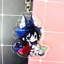 (Mua 1 tặng 1) Móc khóa mica anime Kimetsu no Yaiba Thanh gươm diệt quỷ hình in 2 mặt 4