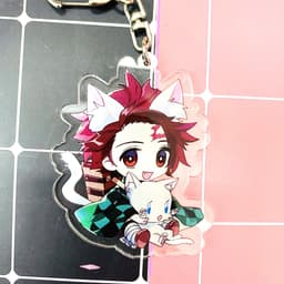 (Mua 1 tặng 1) Móc khóa mica anime Kimetsu no Yaiba Thanh gươm diệt quỷ hình in 2 mặt 7