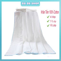 Khăn Tắm Xô 100% Cotton 4 lớp, 5 lớp, 6 lớp Dành Cho Bé Sơ Sinh Kích Thước 70x75cm 1