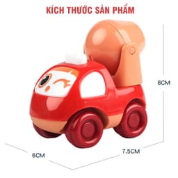 Bộ đồ chơi ô tô quán tính mi ni hoạt hình mô tả xe công trình, xe kỹ thuật, xe thang, xe cứu hộ đẹp và dễ thương 5
