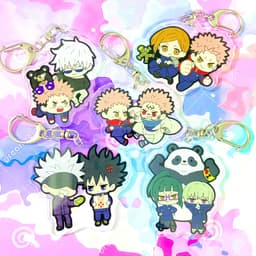 (mua 1 tặng 1) ( Mica trong acrylic ) Móc khóa JUJUTSU KAISEN Chú Thuật Hồi Chiến ver VIỀN ĐEN anime chibi xinh xắn 1