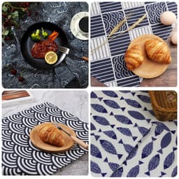Khăn Trải Bàn Retro Họa Tiết Cổ Điển Vintage không may viền 1