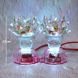 [ Hàng loại 1 ] Bộ 2 đèn thờ cúng hoa sen đổi nhiều màu, đèn hoa sen bàn thờ, đồ thờ cúng | Đức Hiếu Shop 9