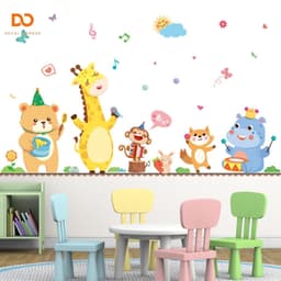 Decal dán tường  cho bé ban nhạc hoạt hình trang trí phòng ngủ  tủ quần áo 7