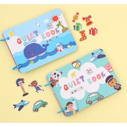 Học liệu bóc dán Montessori 10 trang cho bé, đồ chơi bảng bận rộn quiet book tiếng Anh 9