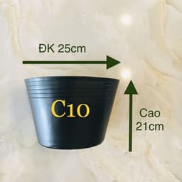 Combo 50 chậu nhựa đen size C10 KT: 25x19.5x20cm mềm dẻo bền đẹp 1