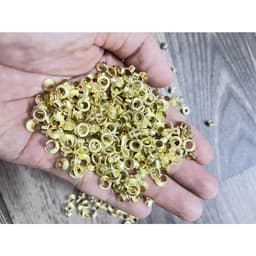 1KG Khoen ore mắt cáo 4mm,5mm,6mm,8mm,10mm bằng sắt xi màu VÀNG khuy ore mắt cáo bấm bạt, túi giấy Không long đền 3
