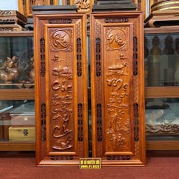 Bộ Tranh Chữ Câu Đối Cha Mẹ 37*107 gỗ hương treo tường 3
