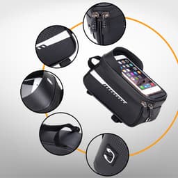 Túi xe đạp thể thao CARBON LOẠI XỊN treo gắn sườn chống nước, cảm ứng điện thoại mượt TCB01 6