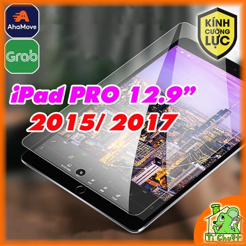 [Ảnh Thật] Kính CL iPad PRO 12.9 2015/2017 (có nút home) Cường Lực Mài Cạnh 2.5D 9H