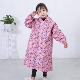 [Tặng túi đựng] Áo mưa bít hai bên không xẻ tà, chất liệu vải dù dày dặn không thấm nước cho bé 4 đến 12 tuổi 9